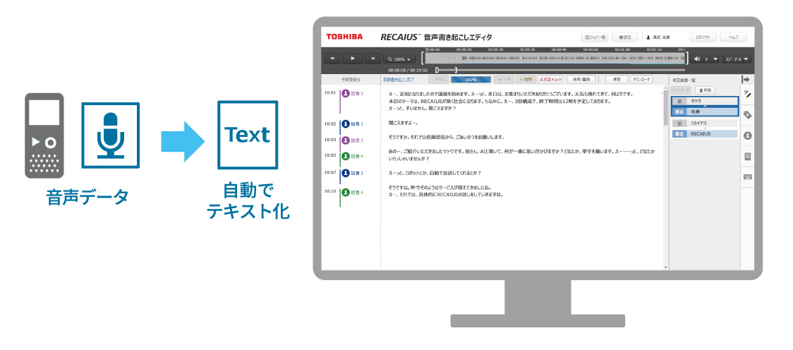 音声データを自動でテキスト化